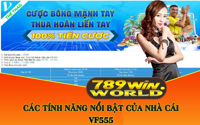 Các tính năng nổi bật của nhà cái VF555